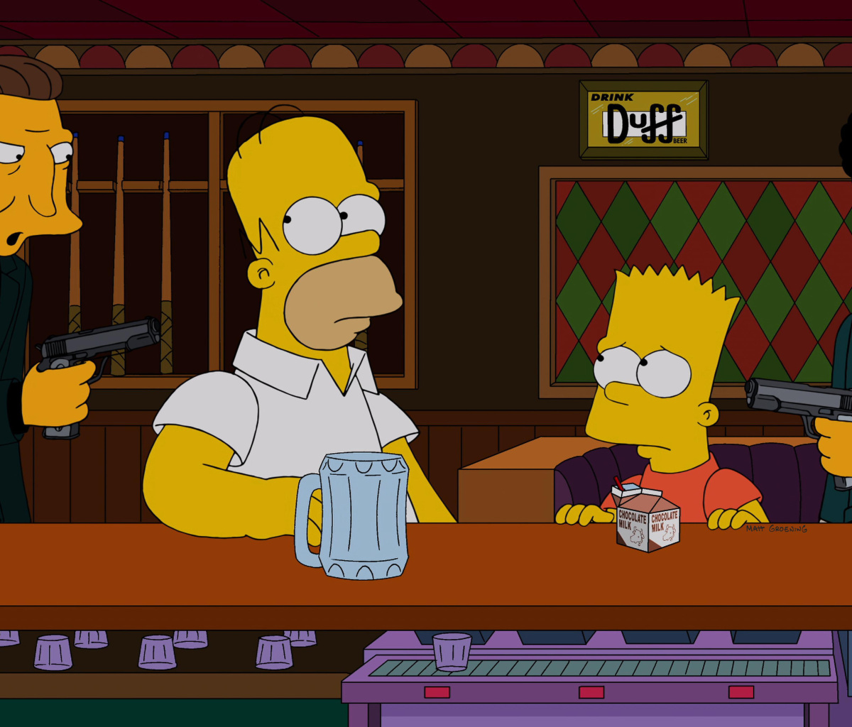 Fondo de pantalla The Simpsons in Bar 1200x1024