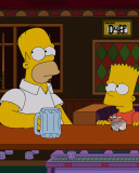 Fondo de pantalla The Simpsons in Bar 128x160