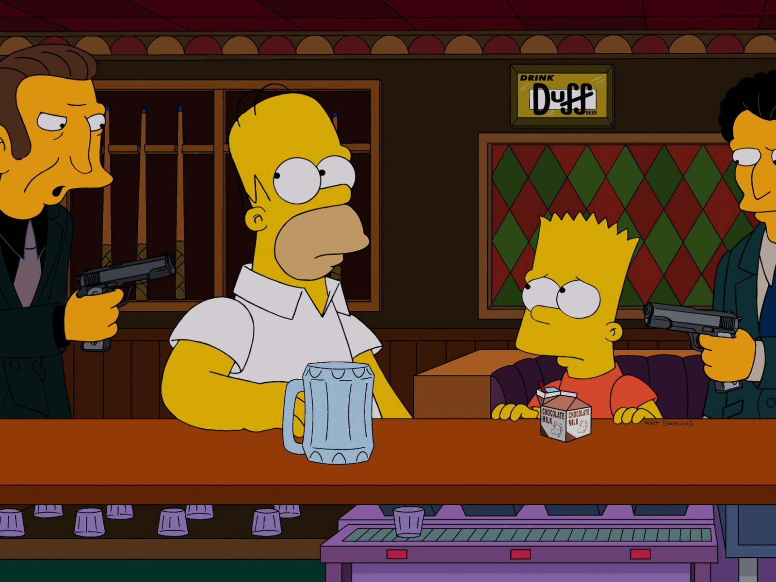 Обои The Simpsons in Bar 1600x1200