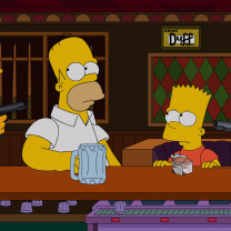 Fondo de pantalla The Simpsons in Bar 208x208