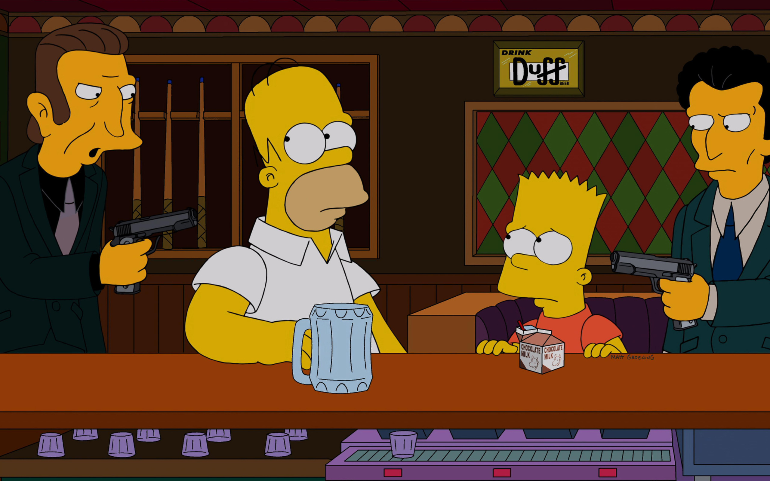 Fondo de pantalla The Simpsons in Bar 2560x1600