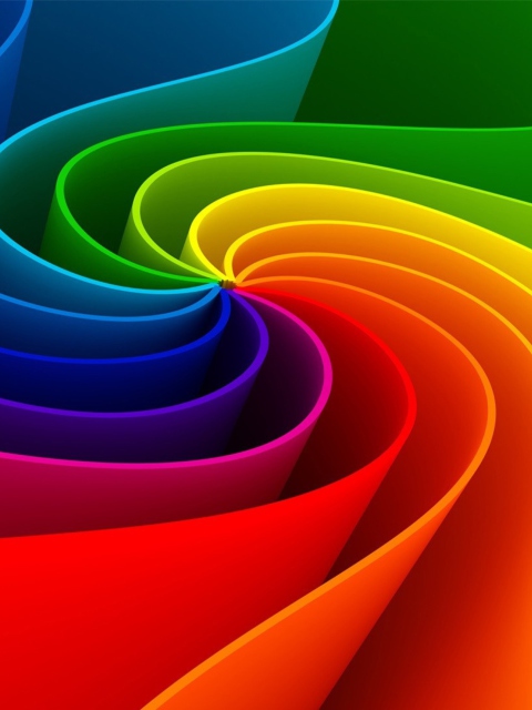 Fondo de pantalla Swirling Rainbow 480x640