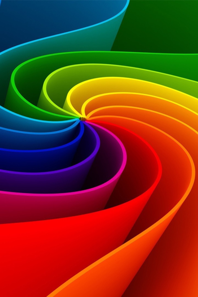 Обои Swirling Rainbow 640x960