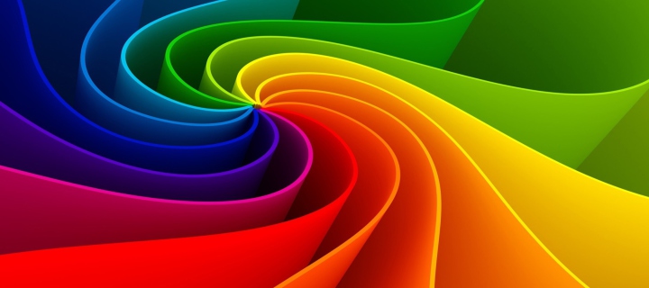 Fondo de pantalla Swirling Rainbow 720x320