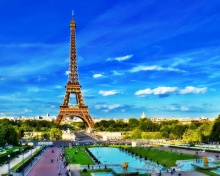 Eiffel Tower on Champ de Mars Greenspace wallpaper 220x176