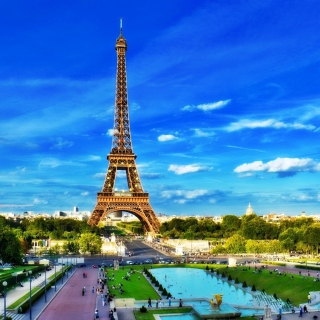 Eiffel Tower on Champ de Mars Greenspace - Obrázkek zdarma pro iPad Air