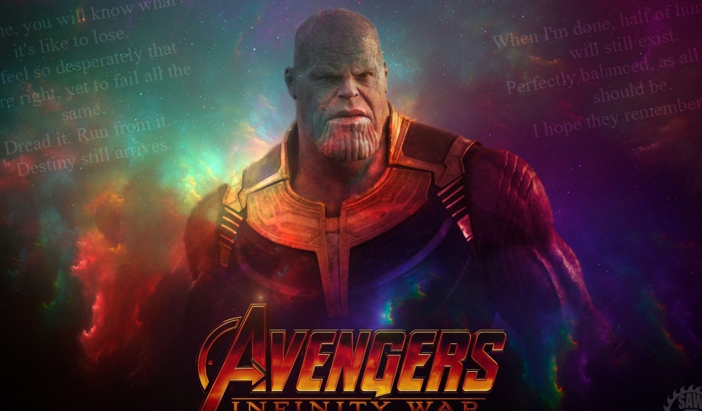 Das Avengers Infinity War Thanos Wallpaper 1024x600