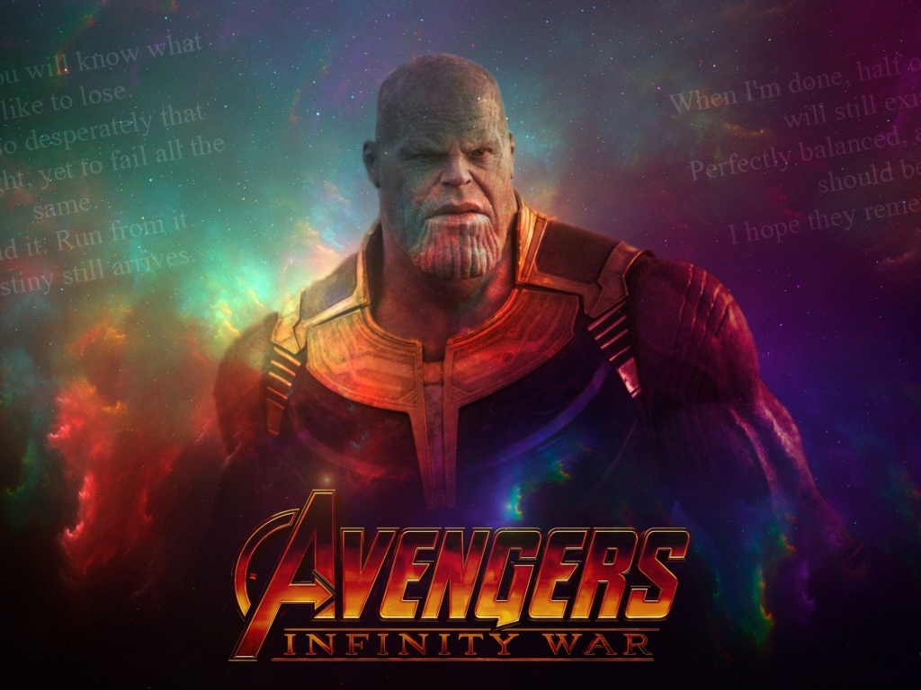 Das Avengers Infinity War Thanos Wallpaper 1024x768