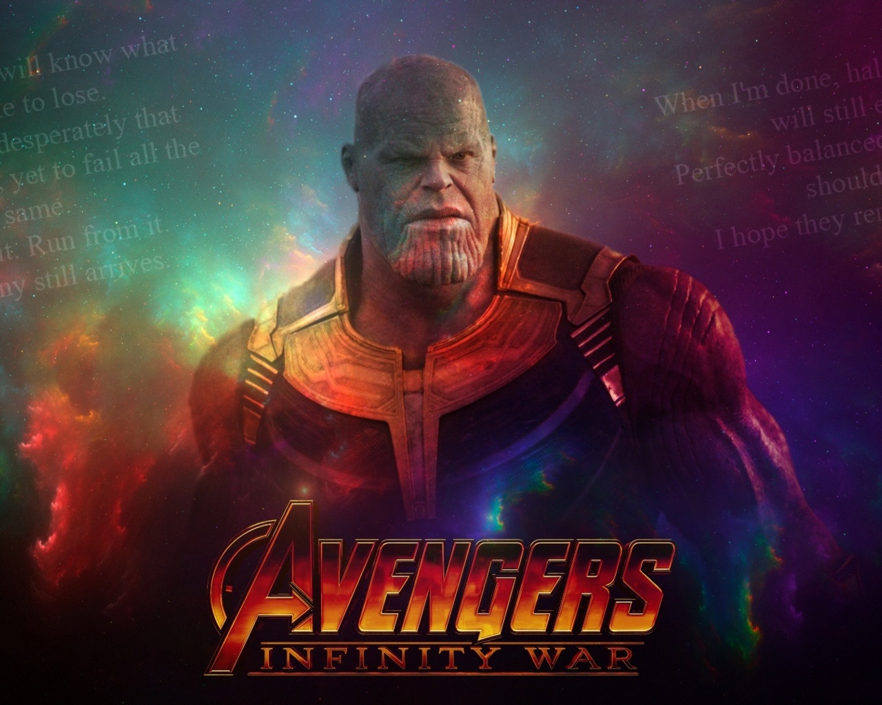 Fondo de pantalla Avengers Infinity War Thanos 1280x1024