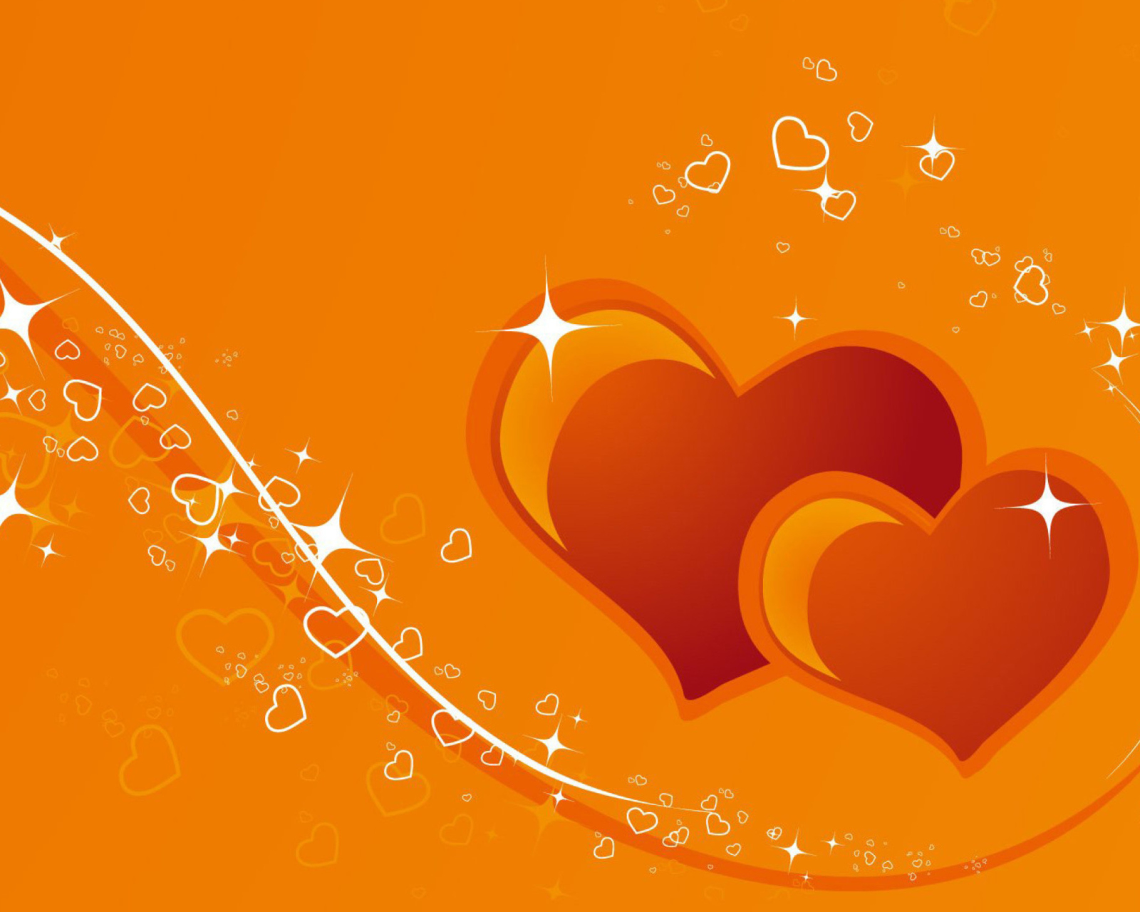 Orange Hearts wallpaper 1600x1280