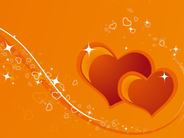 Orange Hearts wallpaper 640x480