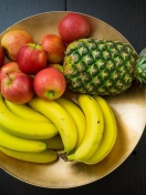 Fruits, pineapple, banana, apples wallpaper 132x176
