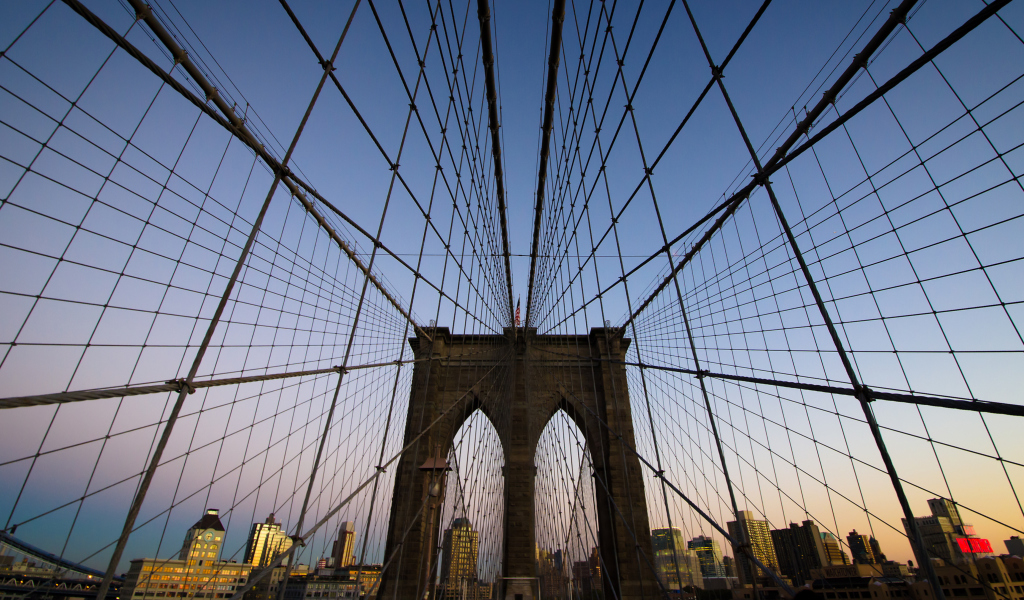 New York, Brooklyn Bridge wallpaper 1024x600