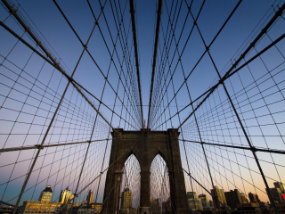 New York, Brooklyn Bridge wallpaper 320x240