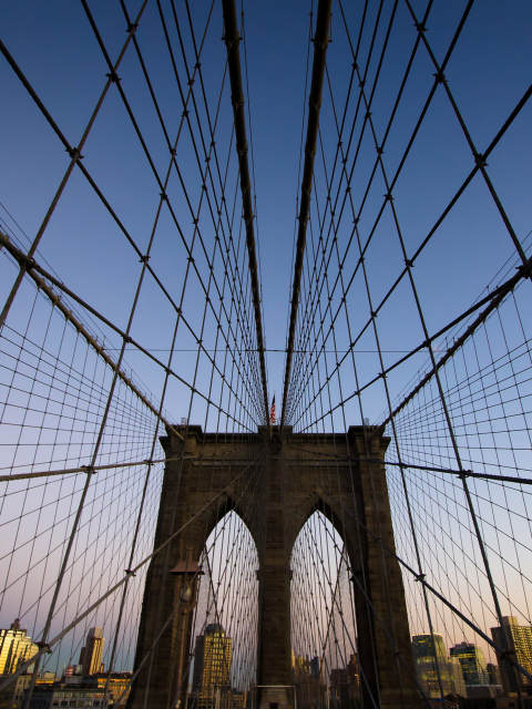 Fondo de pantalla New York, Brooklyn Bridge 480x640