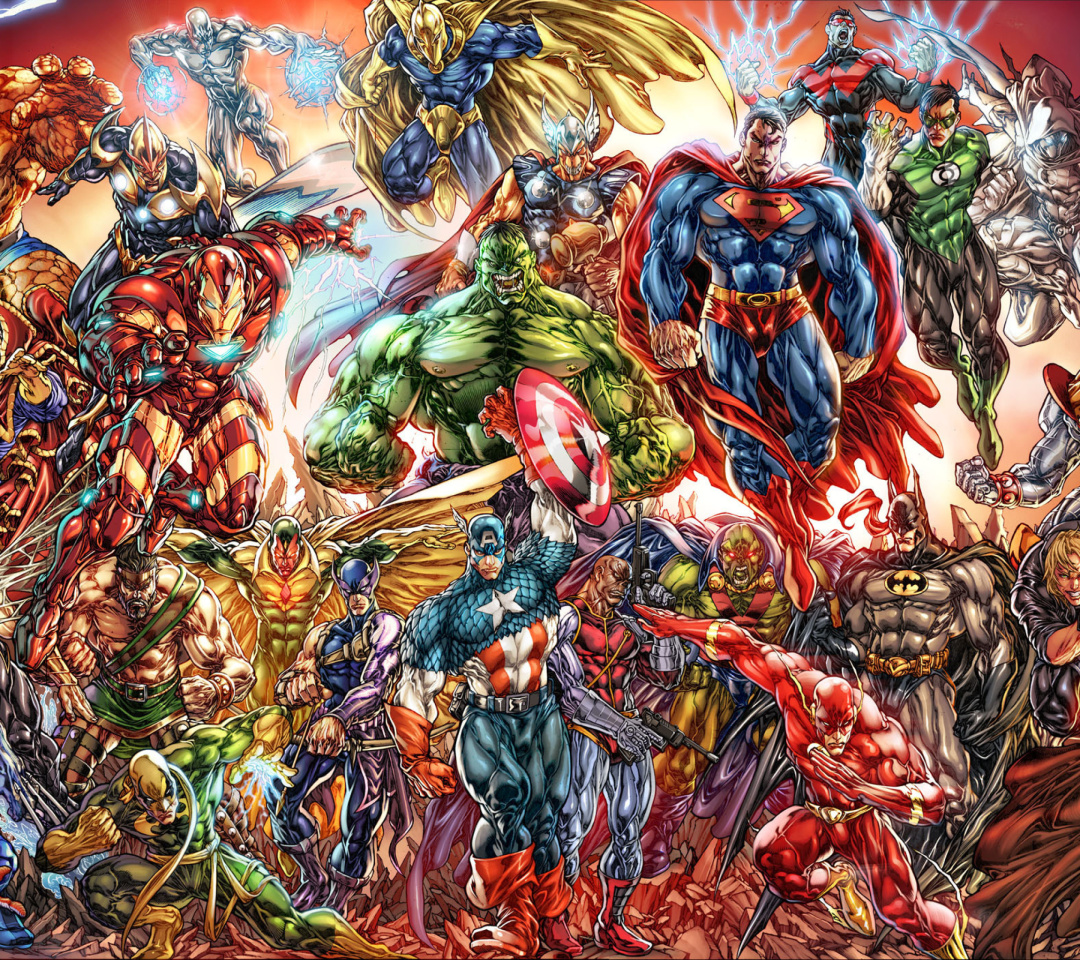 Sfondi DC Universe and Marvel Comics 1080x960