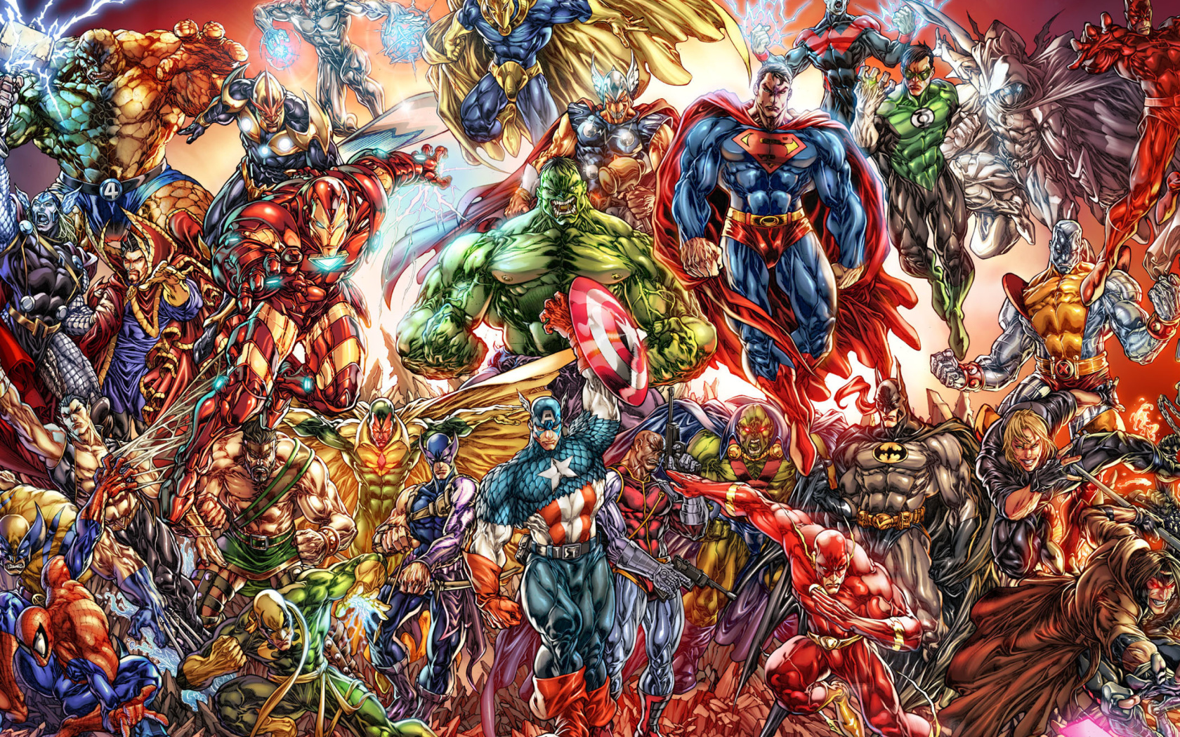 Fondo de pantalla DC Universe and Marvel Comics 1680x1050