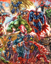 Обои DC Universe and Marvel Comics 176x220