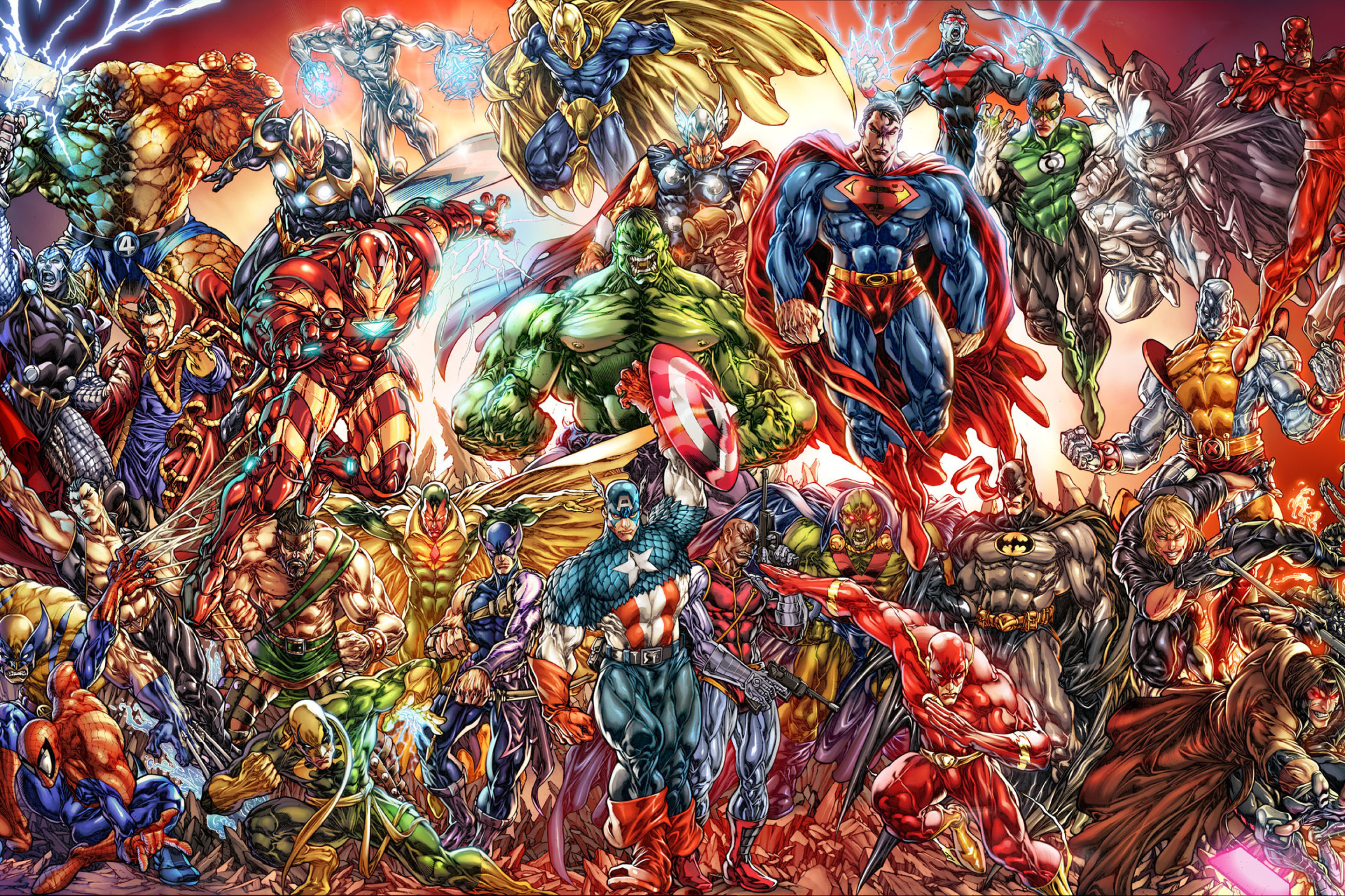 Das DC Universe and Marvel Comics Wallpaper 2880x1920