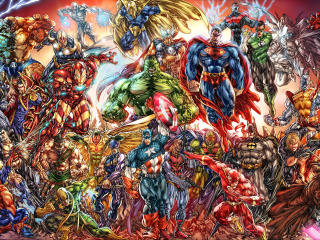 DC Universe and Marvel Comics wallpaper 320x240