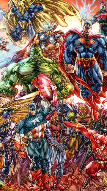 Sfondi DC Universe and Marvel Comics 360x640
