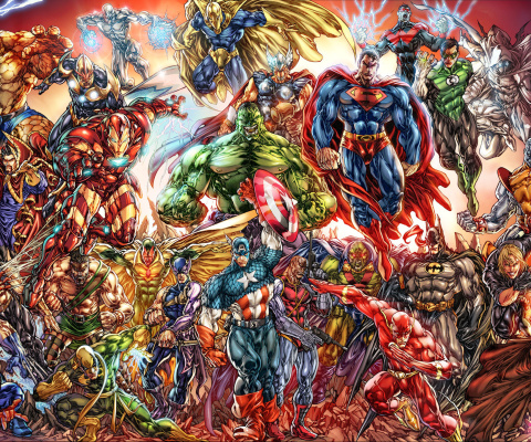 Sfondi DC Universe and Marvel Comics 480x400