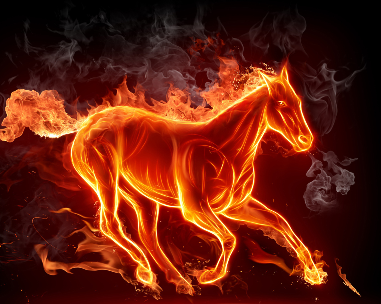 Fondo de pantalla Fire Horse 1280x1024