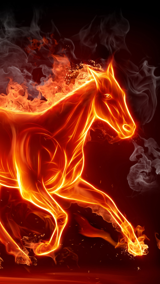 Обои Fire Horse 640x1136