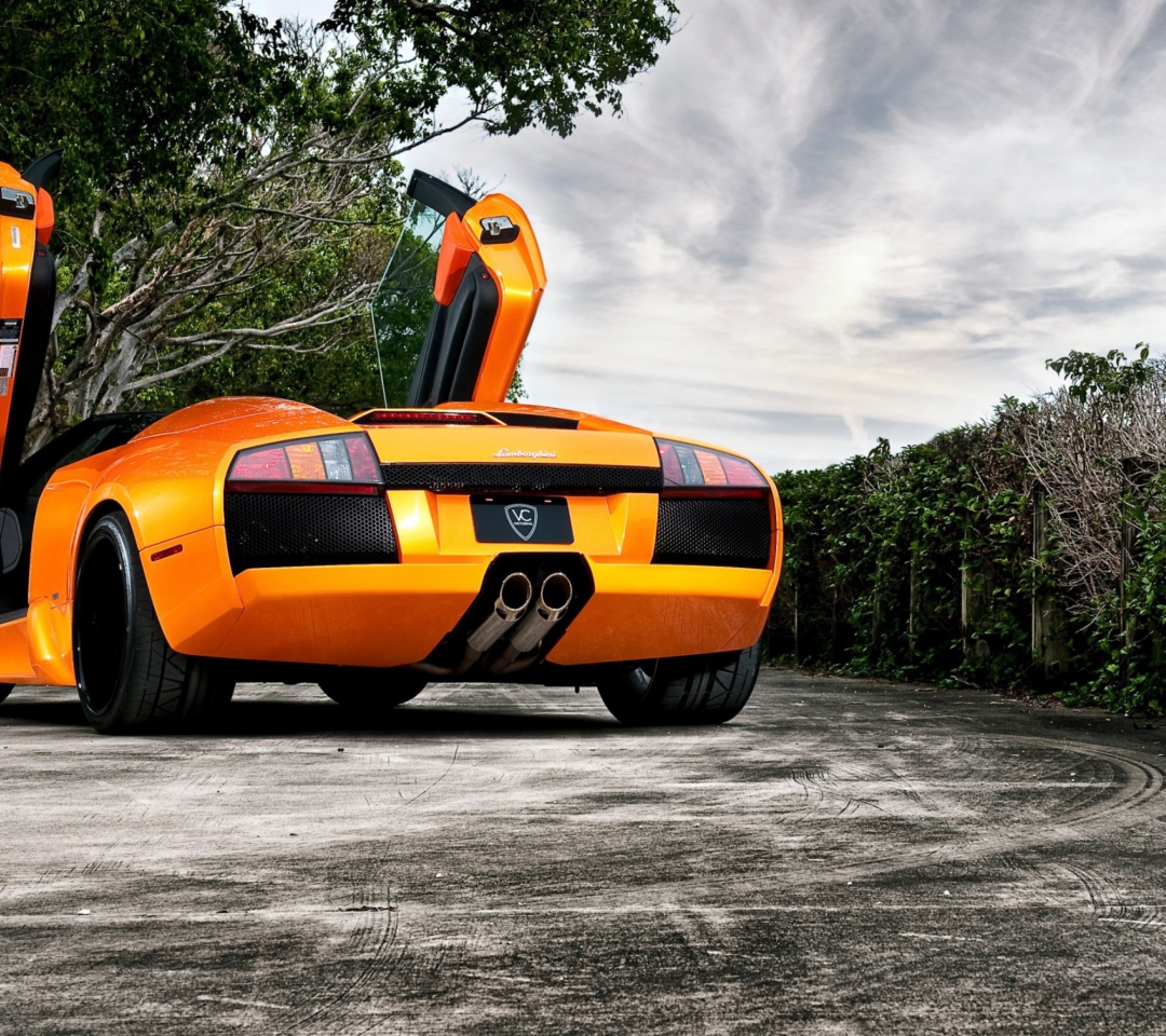 Orange Lamborghini Murcielago wallpaper 1080x960