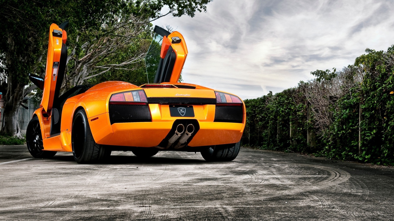 Das Orange Lamborghini Murcielago Wallpaper 1280x720