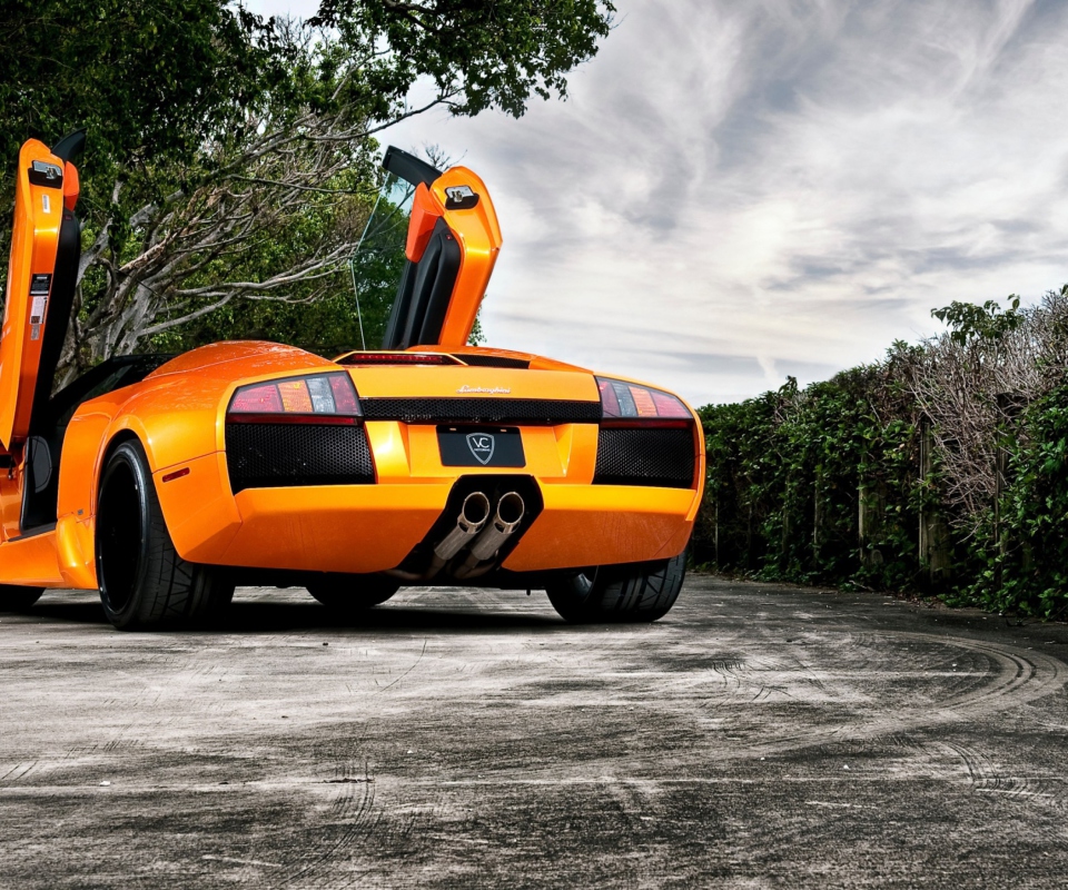 Das Orange Lamborghini Murcielago Wallpaper 960x800