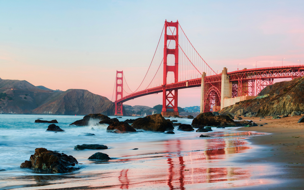 Обои Golden Gate Bridge In San Francisco 1280x800