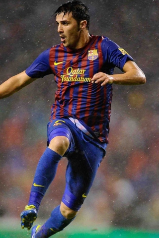 Обои David Villa FC Barcelona 320x480