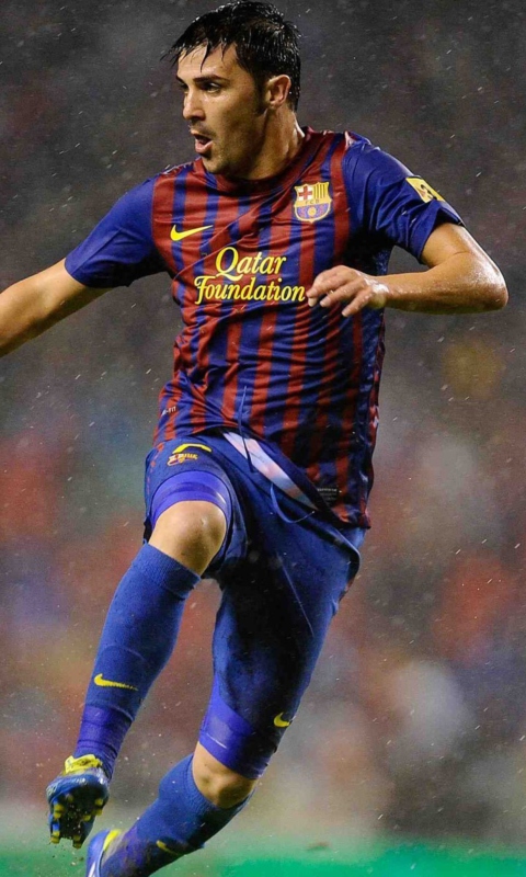 Sfondi David Villa FC Barcelona 480x800