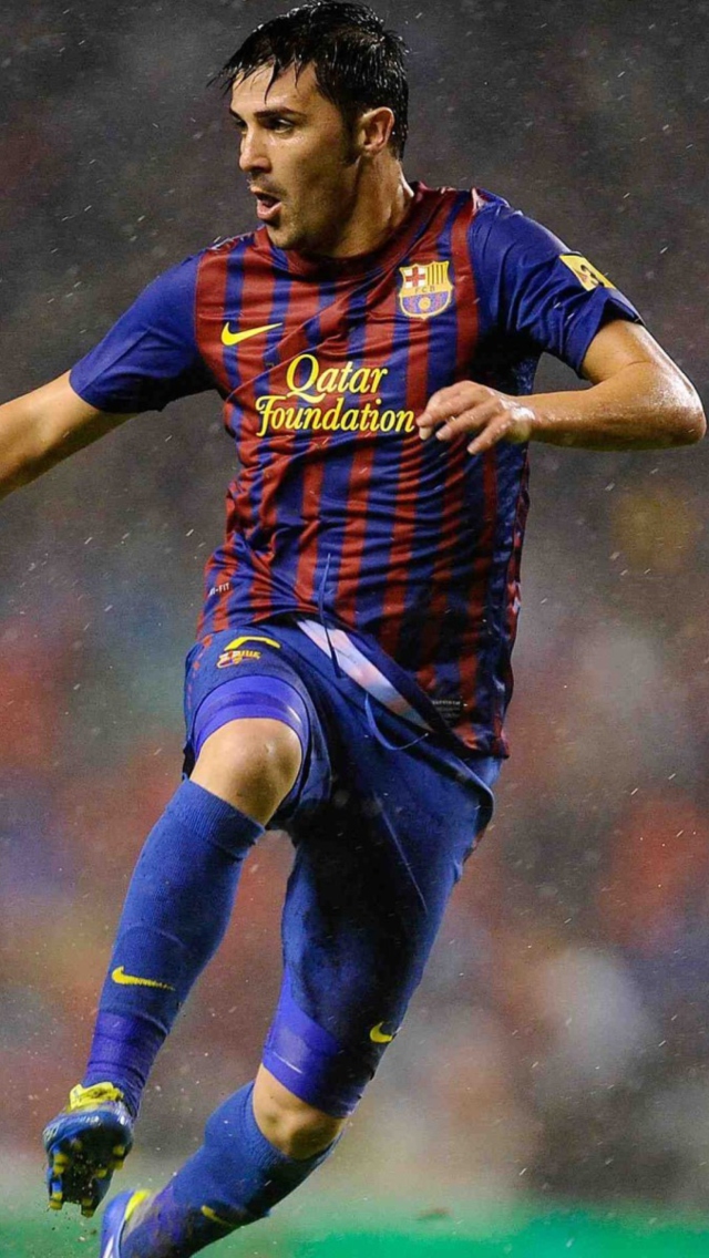 David Villa FC Barcelona wallpaper 640x1136