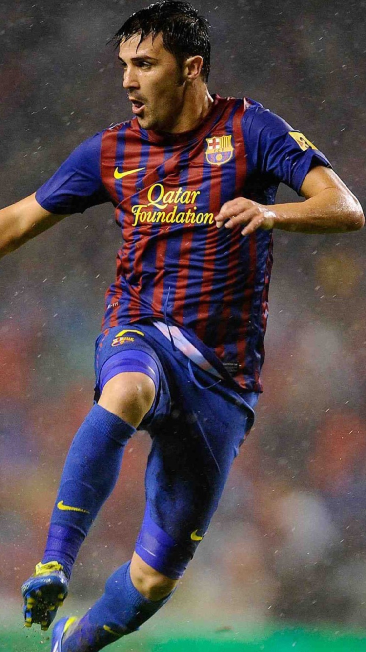 Fondo de pantalla David Villa FC Barcelona 750x1334