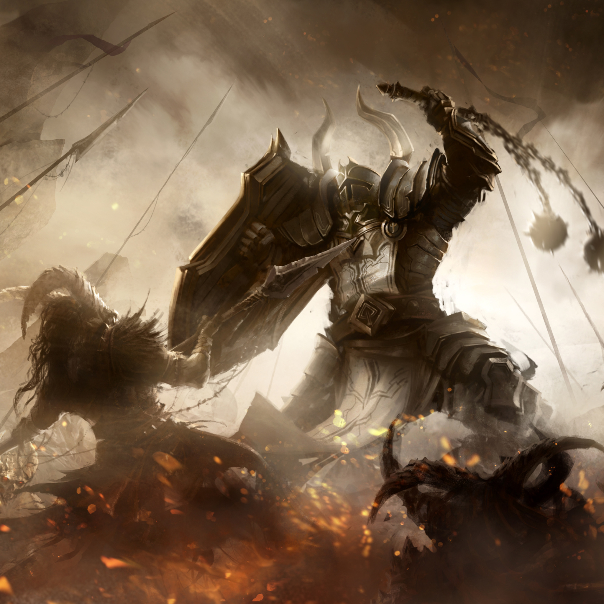 Diablo III battle of knights wallpaper 2048x2048