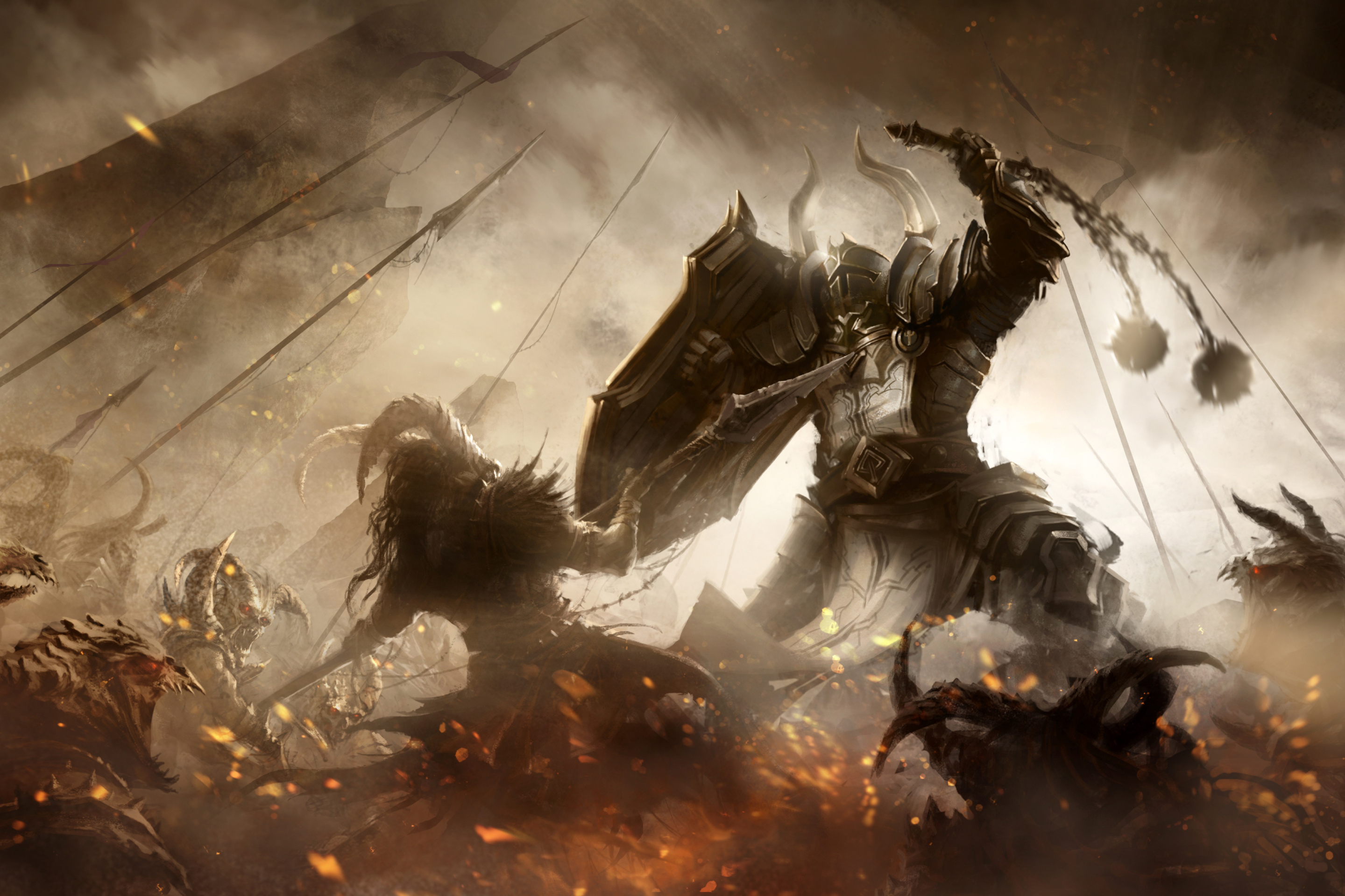 Обои Diablo III battle of knights 2880x1920