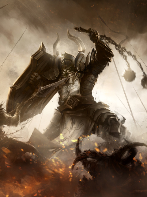 Diablo III battle of knights wallpaper 480x640