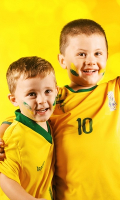 Das Brasil FIFA Football Fans Wallpaper 240x400