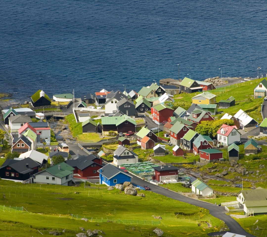 Fondo de pantalla Funningsfjordur Faroe Islands 1080x960