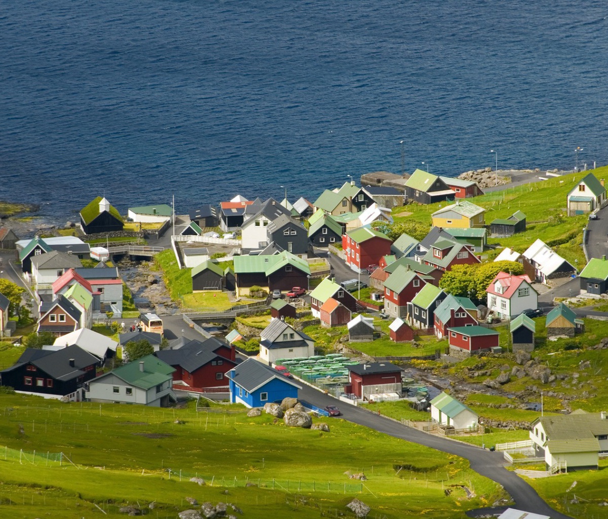Обои Funningsfjordur Faroe Islands 1200x1024
