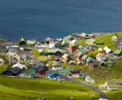 Fondo de pantalla Funningsfjordur Faroe Islands 176x144