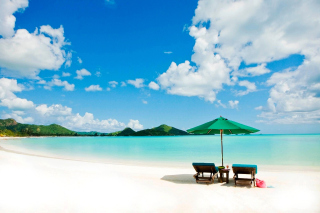 Tropical Paradise White Beach - Obrázkek zdarma pro Samsung Galaxy S6 Active