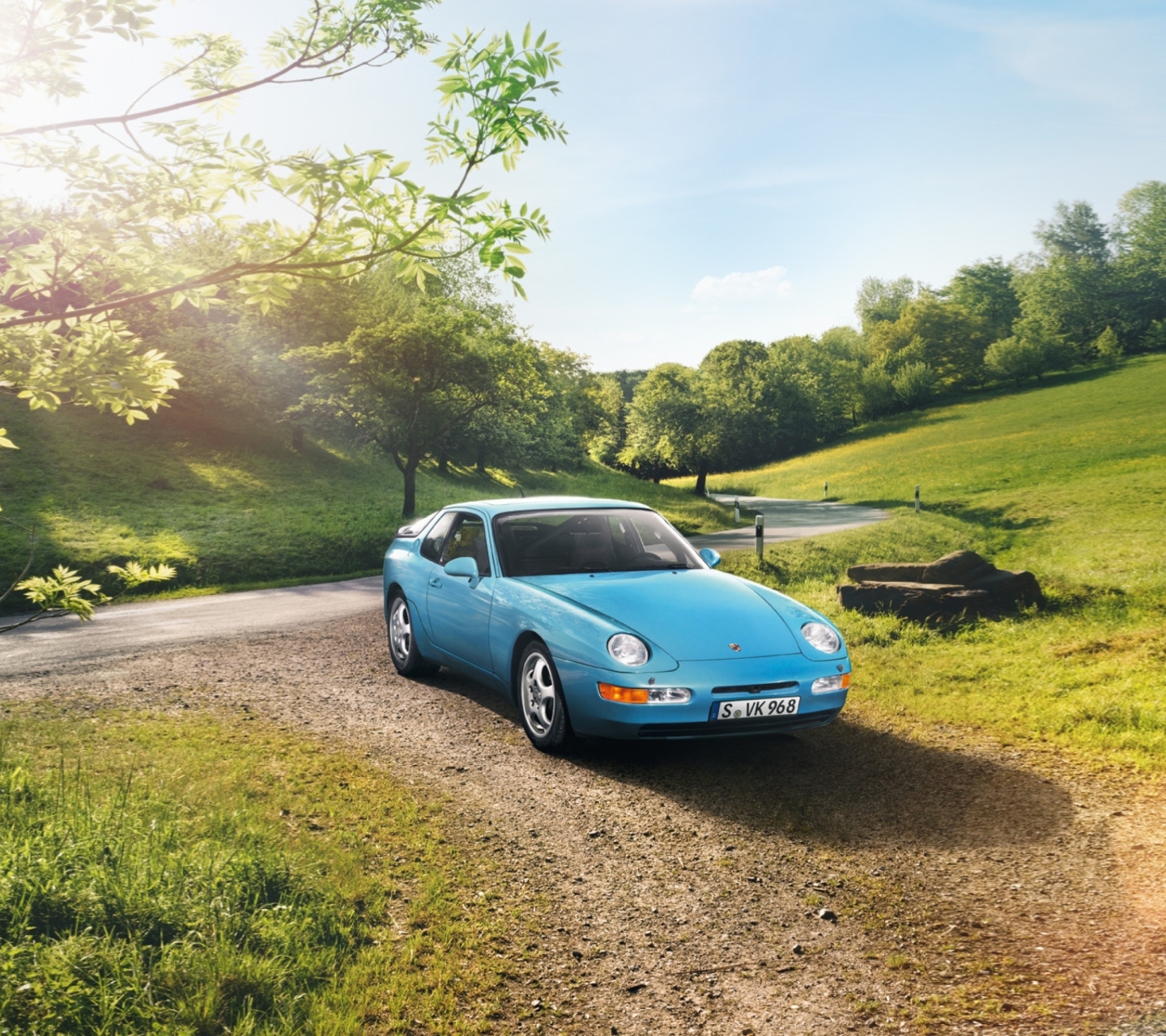 Fondo de pantalla Blue Porsche 968 1440x1280