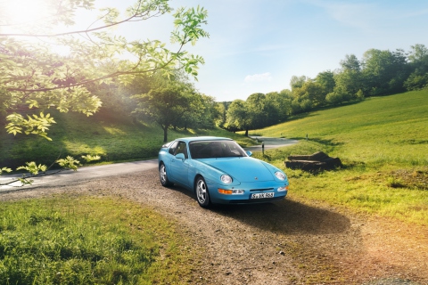Fondo de pantalla Blue Porsche 968 480x320