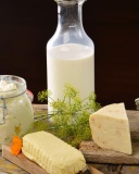 Milk, cheesea and butter wallpaper 128x160