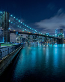 Обои Cable Brooklyn Bridge in New York 128x160