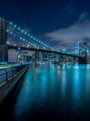 Cable Brooklyn Bridge in New York wallpaper 132x176
