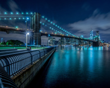 Cable Brooklyn Bridge in New York wallpaper 220x176